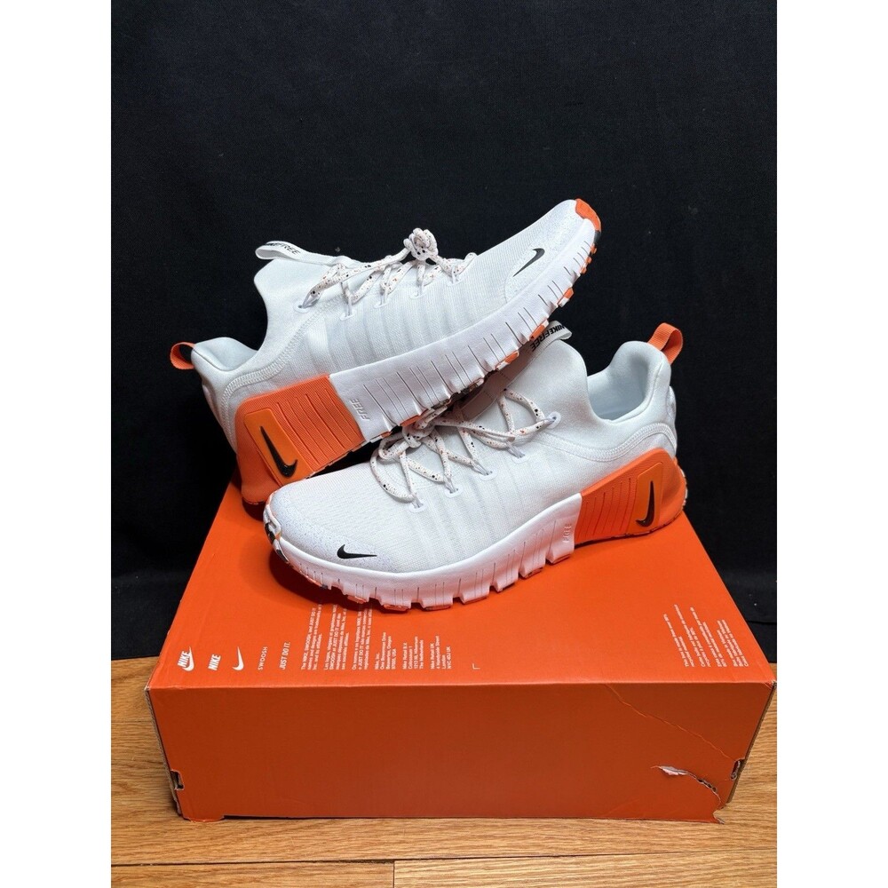 Nike Free Metcon 6 FJ7127-106 Sneakers Men's 11.5 White Orange Workout Shoes